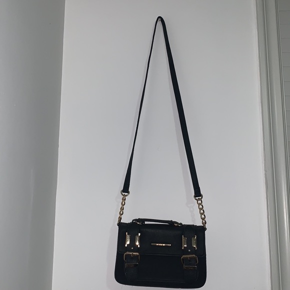 River Island Black Faux Suede Mini Satchel Handbag - Picture 5 of 11